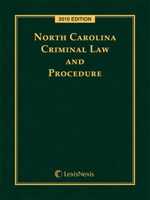 cover image of North Carolina Criminal Law and Procedure